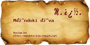 Mándoki Éva névjegykártya