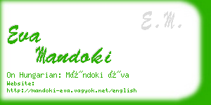 eva mandoki business card